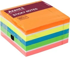 Lipnūs lapeliai užrašams AXENT, 75x75mm, 450 lapelių, neoninių sp.
