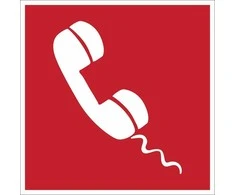 Lipnus ženklas GAISRO AVARINIS TELEFONAS, 140x140mm