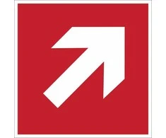 Lipnus ženklas KRYPTIES RODYKLĖ 45° PASUKIMAS KAS 90°,140x140mm