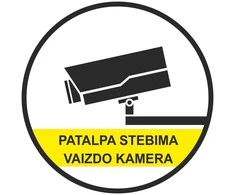 Lipnus ženklas PATALPA STEBIMA VAIZDO KAMERA, 90x90mm