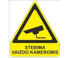 Lipnus ženklas STEBIMA VAIZDO KAMEROMIS, 140x120mm