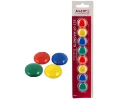 Magnetai AXENT, 20 mm, 8 vnt., įvairių sp.