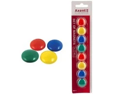 Magnetai AXENT, 20 mm, 8 vnt., įvairių sp.