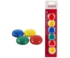 Magnetai AXENT, 30 mm, 6 vnt., įvairių sp.