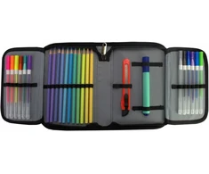 Penalas CoolForSchool, 205x140x45 mm, su 2-iem atverčiamais skyriais, juodos sp.
