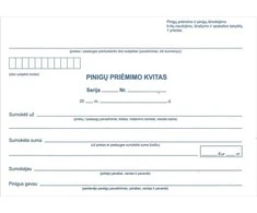 Pinigų priėmimo kvitai, A5x2x50, be Nr.