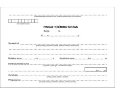 Pinigų priėmimo kvitai, A6 formato, 50 komplektų, ne numeracijos, 2 sluoksnių