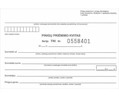 Pinigų priėmimo kvitai, A6x2x50, su Nr.