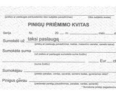 Pinigų priėmimo kvitai TAKSI, A7x2x50, be Nr.