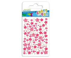 Euro Trade Rožinė Dekoratyviniai krištoliniai karoliukai CRAFT with FUN Rožinė Flowers, lipnūs