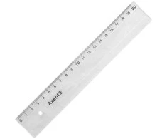 Plastikinė liniuotė AXENT, 20cm ilgio, skaidri, blisteryje