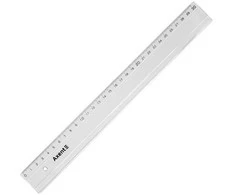 Plastikinė liniuotė AXENT, 30cm ilgio, skaidri, blisteryje