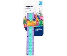 Plastikinė liniuotė CLASSIC, Kite, 20 cm, violetinės / turkio sp.
