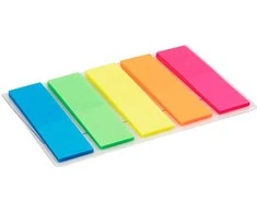 Plastikiniai indeksai-žymekliai AXENT Delta,12x45mm, 125 lapeliai, 5 neoninės sp.