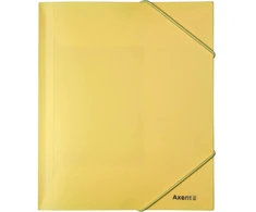 Plastikinis dėklas su guma PASTELINI, Axent, A5, 410mkr, geltonos sp.