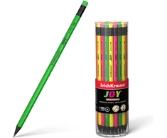 Plastikinis grafitinis pieštukas JOY, ErichKrause, HB, su trintuku