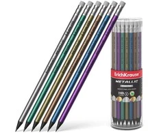 Plastikinis grafitinis pieštukas METALLIC, ErichKrause, HB, su trintuku