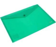Plastikinis vokas su spaustuku AXENT, A4, 180mkr, nepermatomas, žalios sp.