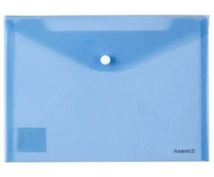 Plastikinis vokas su spaustuku AXENT, A5, 180mkr, permatomas, mėlynos sp.