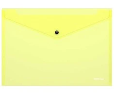 Plastikinis vokas su spaustuku GLOSSY NEON, ErichKrause, A4, 180mkr, permatomas, 4 sp.