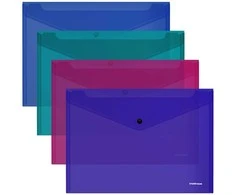 Plastikinis vokas su spaustuku GLOSSY VIVID, ErichKrause, A4, 180mkr, permatomas, 4 sp.