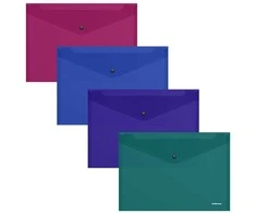 Plastikinis vokas su spaustuku GLOSSY VIVID, ErichKrause, A5+, 180mkr, permatomas, 4 sp.