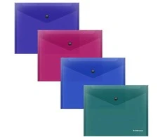 Plastikinis vokas su spaustuku GLOSSY VIVID, ErichKrause, A5+, 180mkr, permatomas, 4 sp.
