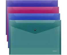 Plastikinis vokas su spaustuku GLOSSY VIVID, ErichKrause, A3, 180mkr, permatomas, 4 sp.