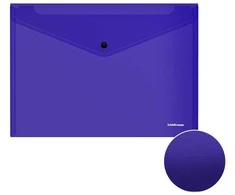 Plastikinis vokas su spaustuku GLOSSY VIVID, ErichKrause, A4, 180mkr, permatomas, 4 sp.