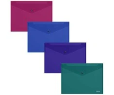 Plastikinis vokas su spaustuku GLOSSY VIVID, ErichKrause, C6, 180mkr, permatomas, 4 sp.