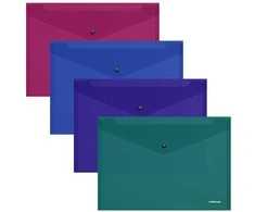 Plastikinis vokas su spaustuku GLOSSY VIVID, ErichKrause, B5, 180mkr, permatomas, 4 sp.