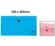 Plastikinis vokas su spaustuku MP, 260x140mm, 260mkr, nepermatomas, 6 sp.