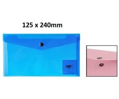 Plastikinis vokas su spaustuku MP, C65 (240x125mm), 260mkr, permatomas, 6 sp.