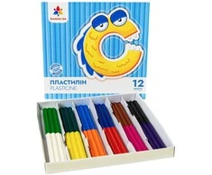 Plastilinas GAMMA'UA, 12 sp. po 12 g, su peiliuku