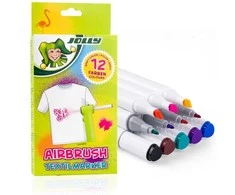 Purškiami tekstiliniai flomasteriai AIRBRUSH TEXTIL, Jolly, 12 sp.