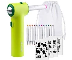 Purškiamų tekstilinių flomasterių rinkinys AIRBRUSH TEXTIL SET, Jolly