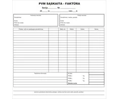 PVM sąskaita-faktūra, 8col.x2x50 (200x210 mm), be Nr.