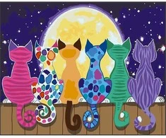 Centrum Rinkinys tapybai ant drobės pagal skaičius CATS, 400x500mm