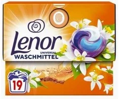 Orange Skalbimo kapsulės LENOR All in 1 Universal Oranžinis Blossom &amp; Peach, 19 vnt.