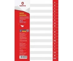 Skiriamieji lapai OPTIMA, A4, plastikiniai, A-Z, 110 mkr, pilkos sp.