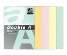 Spalvotas popierius RAINBOW 3, Double A, A4, 80gsm, 100 lapų, 5 pastelinės sp.