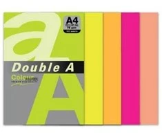 Double_A Spalvotas Neon popierius Double A, 75g, A4, 100 lapų, Rainbow 4, 5 Neon spalvų