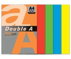 Spalvotas popierius Double A, 80g, A4, 100 lapų, Rainbow 5, 5 spalvų