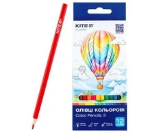 Spalvoti šešiabriauniai pieštukai CLASSIC, Kite, 12 sp.