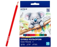 Spalvoti šešiabriauniai pieštukai CLASSIC, Kite, 36 sp.
