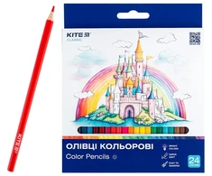 Spalvoti šešiabriauniai pieštukai CLASSIC, Kite, 24 sp.