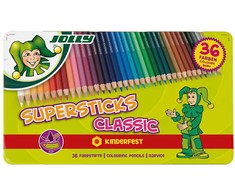 Spalvoti šešiabriauniai pieštukai Classic, Jolly, 36 spalvos