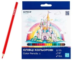 Spalvoti šešiabriauniai pieštukai CLASSIC, Kite, 24 sp.