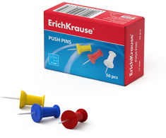Spalvoti smeigtukai kamštinei lentai, ErichKrause, 11mm, 50vnt., įvairių sp.