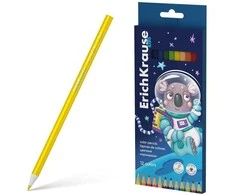 Spalvoti tribriauniai pieštukai SPACE ANIMALS, ErichKrause, 12 sp.